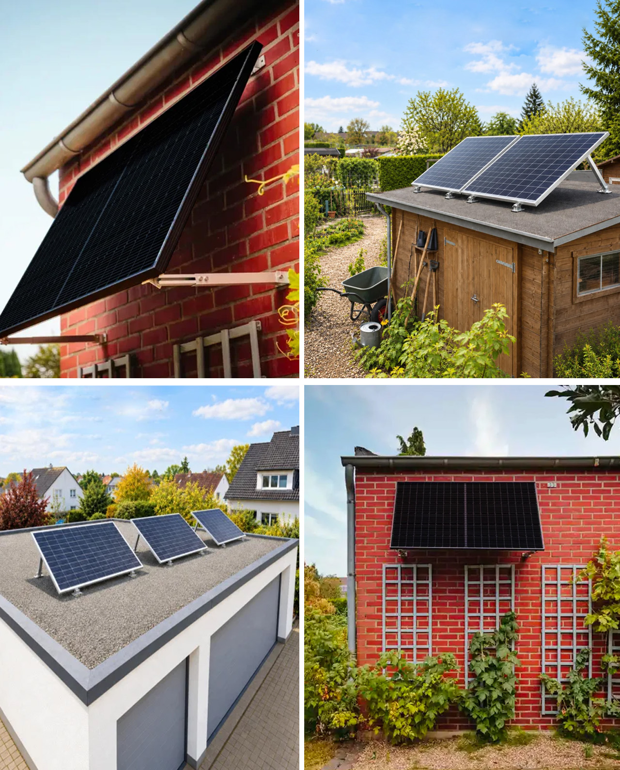 Solar panels with enjoysolar aluminium mounting brackets on a flat roof