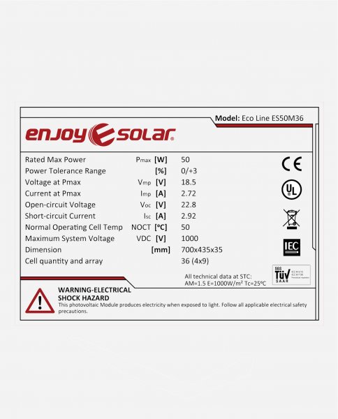 enjoy solar® Monokristallines Solarmodul Perc 9BB 200W 12V, 139,95 €