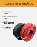 enjoy solar&reg;100Meter Ring Solarkabel PLUS 4mm&sup2; in schwarz