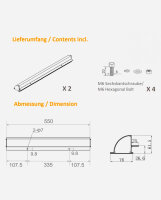 enjoysolar&reg; aluminum solar panel bracket connection 550mm Silver for caravans