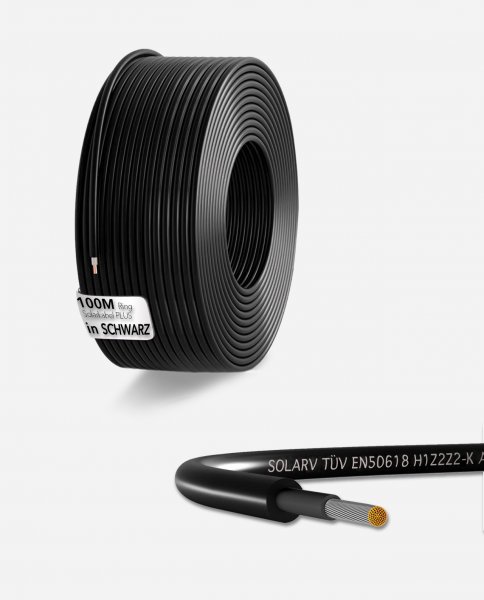 enjoy solar&reg;100Meter Ring Solarkabel PLUS 6mm&sup2; in schwarz