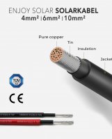 enjoy solar&reg;100Meter Ring Solarkabel PLUS 6mm&sup2; in schwarz