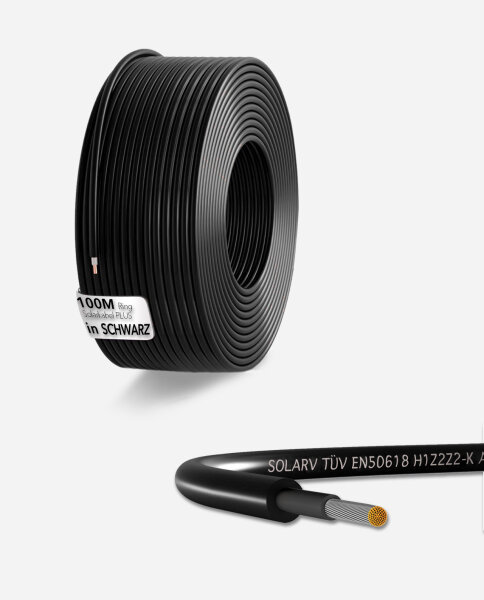 enjoy solar&reg;100Meter Ring Solarkabel PLUS 4mm&sup2; in schwarz
