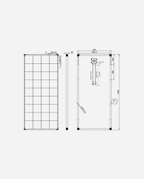 enjoy solar Monocrystalline solar panel 150W 36V, PERC 9BB – Ideal for campers, balcony installations, gazebos, boats (Mono 150W 36V, for 24V PV systems