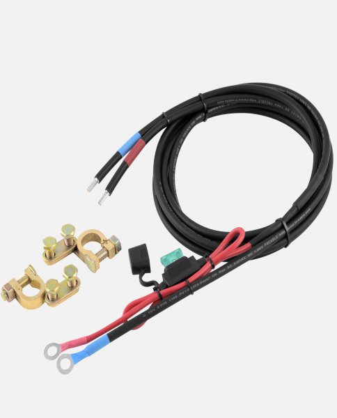 enjoysolar&reg; battery cable 1.5m 6mm&sup2;, 30A fuse with pole clamps
