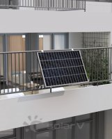 Powerway® aluminium adjustable PV-mounting for balcony power plant (silver)