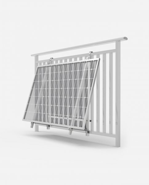 Powerway® aluminium adjustable PV-mounting for balcony power plant (silver)