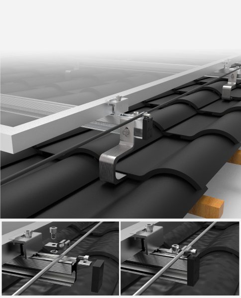 Powerway® PV-mounting system - roof mounting brackets for 6 solar pan