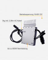 Hoymiles® Mikrowechselrichter HM-800 mit DTU Wlite und Luxen® Solarmodul 410W*2 mit Senkrechte Balkon PV Halterung*2
