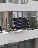 Powerway® aluminium adjustable PV-mounting for balcony power plant (black)