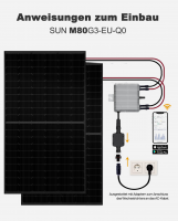 Balkonkraftwerk 800W_Deye® SUN80G3-EU-Q0 + Luxen® 370W Solarmodul + 5m Betteri® auf Schuko Netzanschlusskabel + Alu PV Befestigung senkrecht