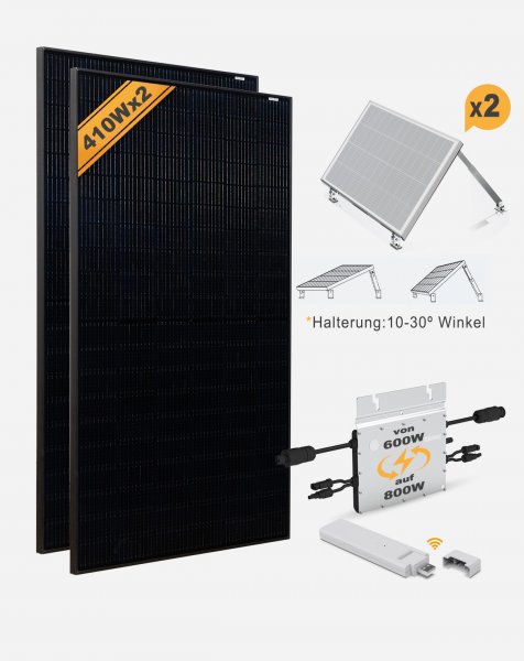 Deye® Mikrowechselrichter und Luxen® Solarmodul 410W*2 mit Alu Master Halterung*2