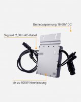 Deye® SUN-M80G3-EU-Q0 + Luxen 410W*2 + Powerway Silber verstellbare PV Halterung*2