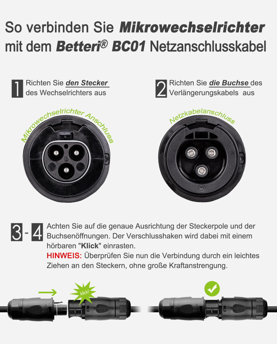 APsystems® Mikrowechselrichter EZ1-M 800W mit Betteri® Stecker inkl. , 132,95