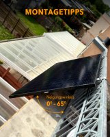 Balcony PV Anlage 800W_APsystems® EZ1-M 800 + Luxen® 410W Solarpanel + 5m Cable Exceedconn® to Schuko Socket + Alu PV bracket adjustable