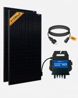 Balcony PV Anlage 800W_APsystems® EZ1-M 800 + Luxen® 370W Solarpanel + 5m Cable Exceedconn® to Schuko Socket  - (0% Mwst)