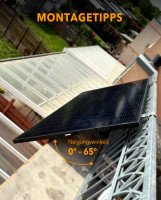 Balkonkraftwerk 800W_APsystems® EZ1-M 800 + Luxen® 410W Solarmodul + 5m Exceedconn® auf Schuko Netzanschlusskabel + Alu Befestigung verstellbar  - (0% Mwst)