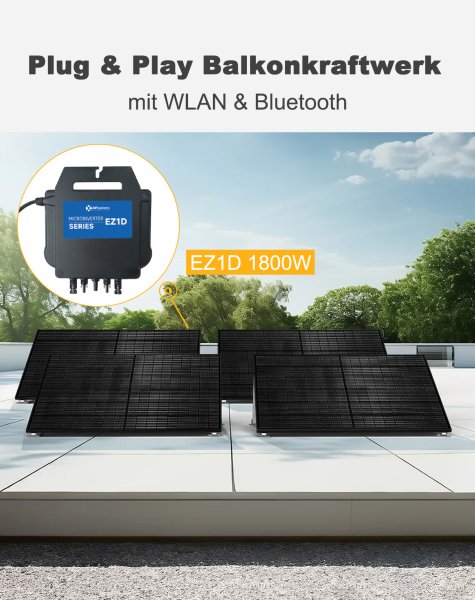 DEWIN Mikro Wechselrichter,MPPT Solar Grid Tie Wechselrichter,Grid Tie Konverter Mit WiFi Mobiltelefon Uberwachungssystem 1600 W 79811105