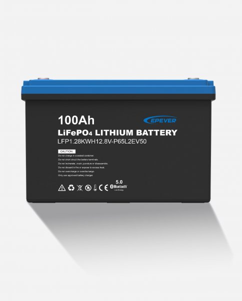 EPEVER&reg; Lithium Batterie LiFePO4 Batterien 12,8V 100Ah &ndash; integrierte BMS, Selbstheizung unter 0&deg;C, A-Klasse LiFePO4-Zellen