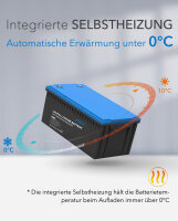EPEVER&reg; Lithium Batterie LiFePO4 Batterien 12,8V 100Ah &ndash; integrierte BMS, Selbstheizung unter 0&deg;C, A-Klasse LiFePO4-Zellen