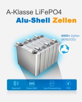 EPEVER® Lithium Battery LiFePO4 Batteries 12,8V 50Ah – integrated BMS, Self-heating function under 0°C, A-Grade LiFePO4-Cells