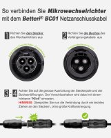 Balkonkraftwerk 800W_APsystems® EZ1-M 800 + SKYWORTH® 450W Solarmodul + 5m  Betteri® auf Schuko Netzanschlusskabel + Alu Befestigung verstellbar