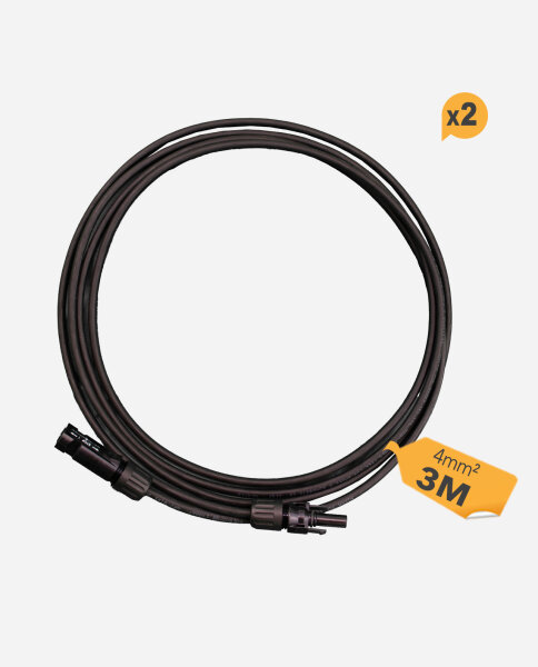 HISkon&reg; 4mm&sup2; Verl&auml;ngerungskabel MC4 auf MC4 Stecker 3m