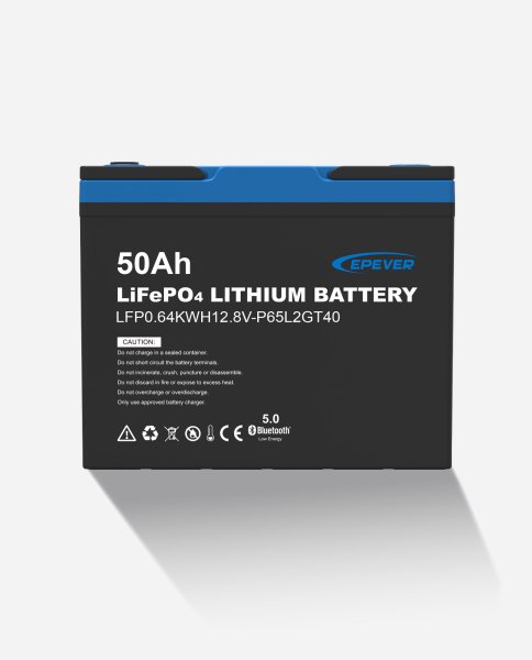 EPEVER® Lithium Batterie LiFePO4 Batterien 12,8V 50Ah – integrierte BMS, Selbstheizung unter 0°C, A-Klasse LiFePO4-Zellen - (0% Mwst)