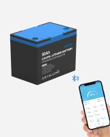 EPEVER® Lithium Batterie LiFePO4 Batterien 12,8V 50Ah – integrierte BMS, Selbstheizung unter 0°C, A-Klasse LiFePO4-Zellen - (0% Mwst)