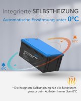 EPEVER® Lithium Batterie LiFePO4 Batterien 12,8V 50Ah – integrierte BMS, Selbstheizung unter 0°C, A-Klasse LiFePO4-Zellen - (0% Mwst)