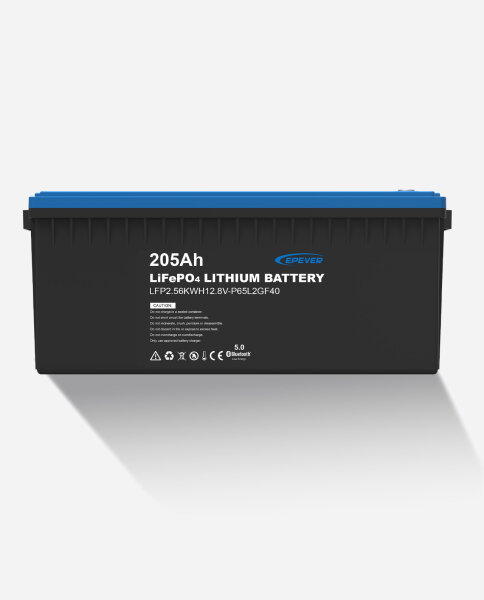 EPEVER&reg; Lithium Batterie LiFePO4 Batterien 12,8V 205Ah &ndash; integrierte BMS, Selbstheizung unter 0&deg;C, A-Klasse LiFePO4-Zellen  - (0% Mwst)