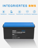 EPEVER&reg; Lithium Batterie LiFePO4 Batterien 12,8V 205Ah &ndash; integrierte BMS, Selbstheizung unter 0&deg;C, A-Klasse LiFePO4-Zellen  - (0% Mwst)