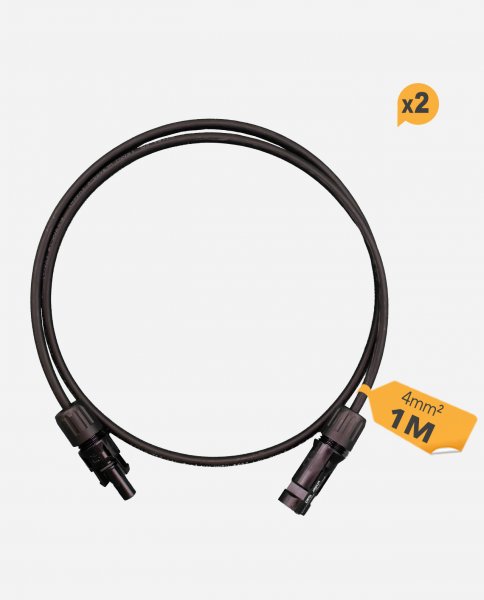 HISkon&reg; 4mm&sup2; Verl&auml;ngerungskabel MC4 auf MC4 Stecker 1m - (0% Mwst)