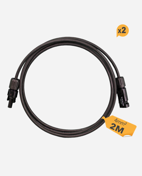HISkon&reg; 4mm&sup2; Verl&auml;ngerungskabel MC4 auf MC4 Stecker 2m - (0% Mwst)