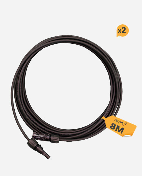 HISkon&reg; 4mm&sup2; Verl&auml;ngerungskabel MC4 auf MC4 Stecker 8m - (0% Mwst)