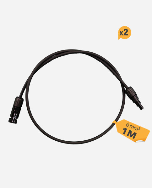 HISkon&reg; 6mm&sup2; Verl&auml;ngerungskabel MC4 auf MC4 Stecker 1m - (0% Mwst)