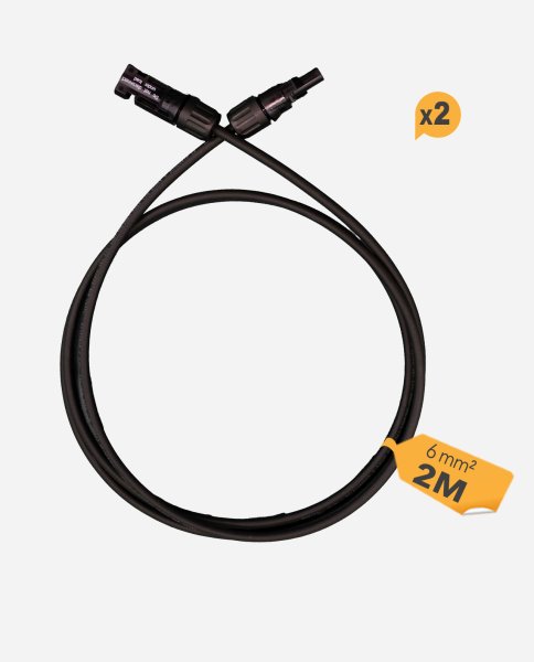 HISkon® 6mm² Verlängerungskabel MC4 auf MC4 Stecker 2m - (0% Mwst)