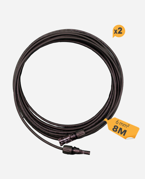 HISkon® 6mm² Verlängerungskabel MC4 auf MC4 Stecker 8m - (0% Mwst)