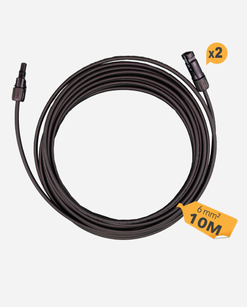 HISkon® 6mm² Verlängerungskabel MC4 auf MC4 Stecker 10m - (0% Mwst)