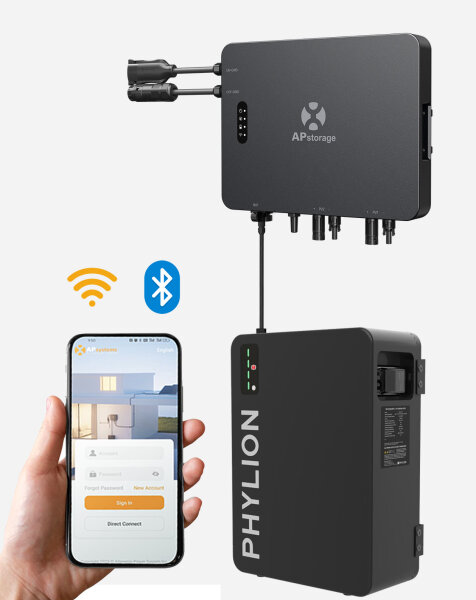 APsystems&reg; Balcony PV-System: EZHI Micro-Inverter with 2760Wh Solar Battery Storage