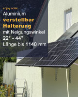enjoy solar&reg; Adjustable Aluminium Triangle Bracket (22&deg;&ndash;40&deg; Inclination) for Solar Panel Installation (including nuts and bolts)