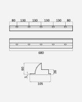 enjoy solar® ABS Solar panel side mounting brackets 680mm black (including nuts and bolts)