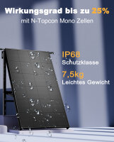 Sunshare&reg; Ray 800W Balkonkraftwerk &ndash; Komplettset mit Mikrowechselrichter, 4*200W Solarmodulen, 5m/10m AC-Netzkabel & 4*Halterung f&uuml;r Betonbalkon (schwarz) -（0% MwSt.)
