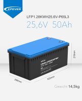 EPEVER® LiFePO4 Batterie LFP1.28KWH25.6V-P65L3_25,6V/50Ah - (0% Mwst)
