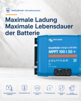 Victron SmartSolar MPPT 100/50 – Solar Charge Controller 50A, 12/24VDC with Integrated Bluetooth
