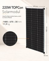enjoy solar® Monokristallines Solarmodul TOPCon-Technologie, 220W 36V