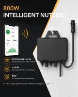 Balkonkraftwerk 800W_RC® MI2S-800D +  200W*4 Flexible Solarmodul + 5m AC Netzanschlusskabel + 1.2M/2M*2 DC Verlängerungskabel MC4 + Edelstahlbander  - Sehr guter Zustand