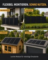 Balkonkraftwerk 800W_RC® MI2S-800D +  200W*4 Flexible Solarmodul + 5m AC Netzanschlusskabel + 1.2M/2M*2 DC Verlängerungskabel MC4 + Edelstahlbander  - Sehr guter Zustand  -  (0% Mwst)