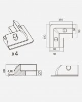 enjoysolar® ABS Mounting Bracket Kit: Cable Entry & Corner Brackets & Side Brackets (White/Black)