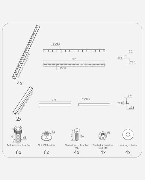Enjoy-Solar Alu Master Halterung Solarpanel für Flachdach winkelverstellbar 10-30° ab 20,95 € | Preisvergleich bei